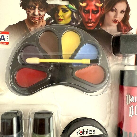 Rubies Complete Makeup Halloween Costume Kit Grease Cream Fake Blood Creepy Skin - Picture 7 of 13